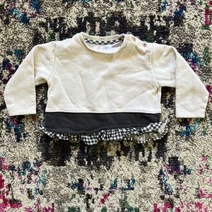 Zara Baby Crewneck Pullover Long Sleeve Plaid Ruffle Sweatshirt Girls Sz 18-24